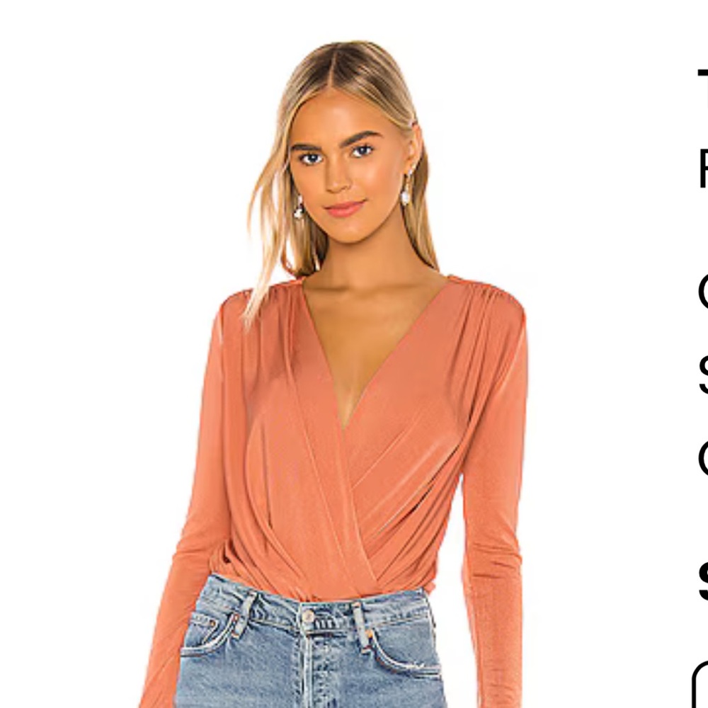 Free People Terracotta V-Neck Bodysuit